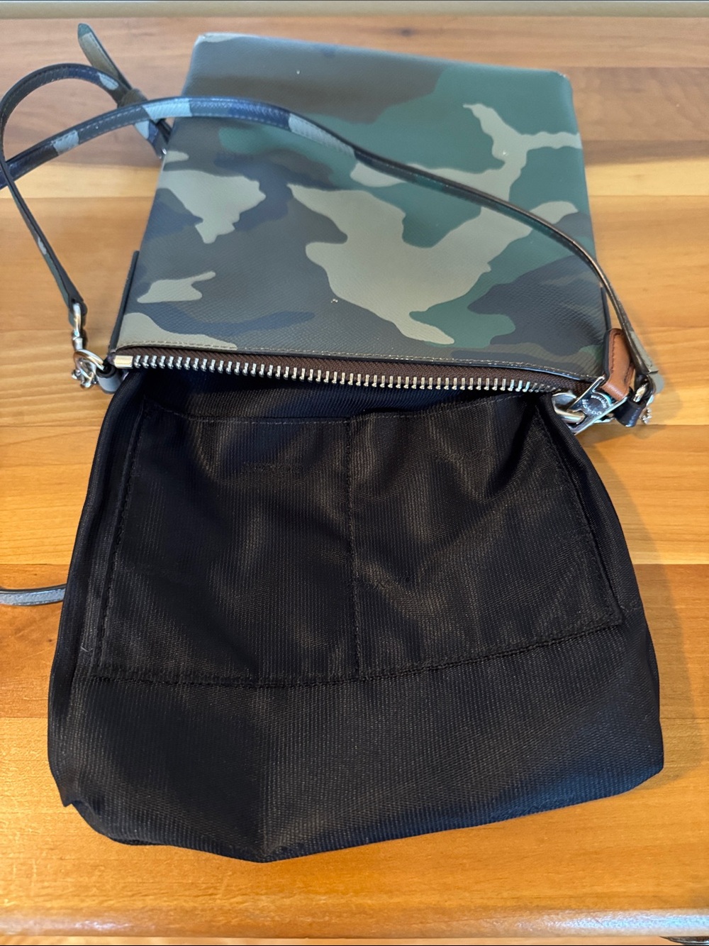 COACH Green Camouflage Print Crossbody Bag With Large Slip-On Pocket - Picture 6 of 13